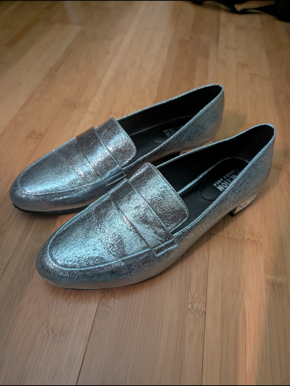Kenneth Cole Reaction Metallic Silver Loafers